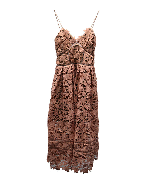 Women's Self-Portrait Azaelea Lace Dress in Pastel Pink Polyester