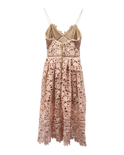 Women's Self-Portrait Azaelea Lace Dress in Pastel Pink Polyester