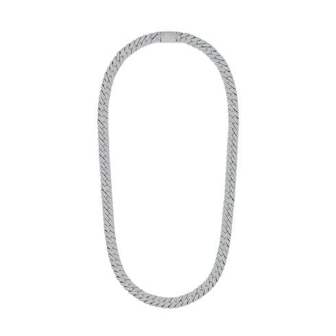 Iced Out 10mm Silver Cuban Chain