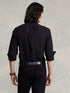 RALPH LAUREN Slim Fit Garment-Dyed Oxford Shirt Polo Black