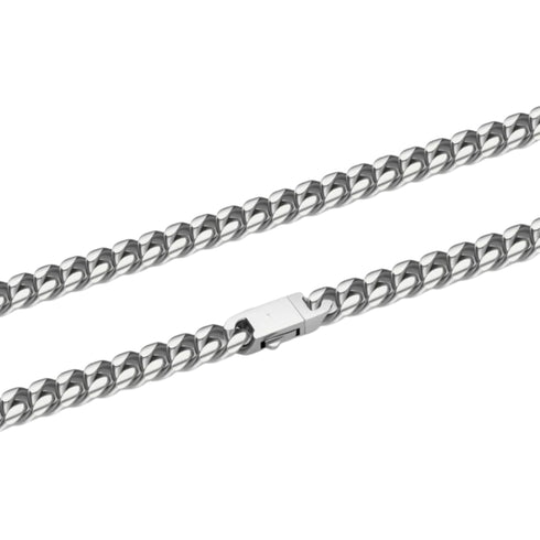 8mm Silver Cuban Link Chain