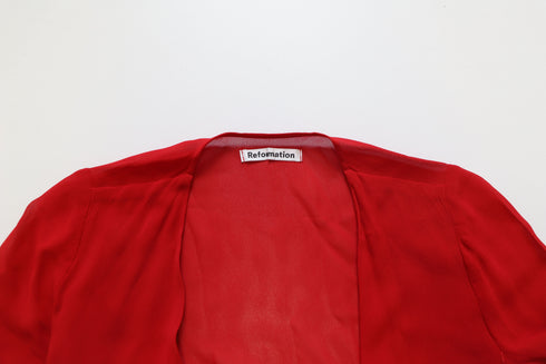 Women's Reformation Wrap Dress in Red Viscose