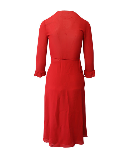 Women's Reformation Wrap Dress in Red Viscose
