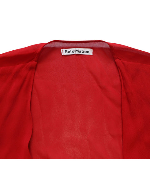 Women's Reformation Wrap Dress in Red Viscose