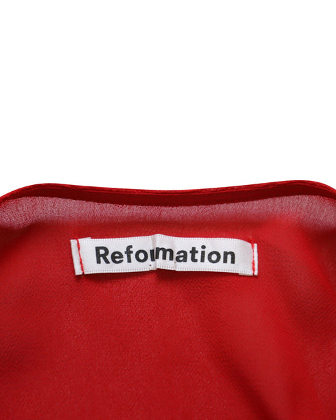 Women's Reformation Wrap Dress in Red Viscose