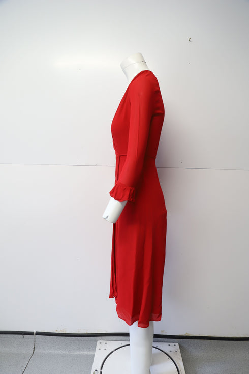 Women's Reformation Wrap Dress in Red Viscose