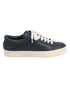 Women's Stuart Weitzman Low Top Lace-Up Sneaker in Navy Blue Leather