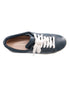 Women's Stuart Weitzman Low Top Lace-Up Sneaker in Navy Blue Leather