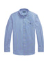 RALPH LAUREN Slim Fit Striped Stretch Poplin Shirt Blue/White Hairline