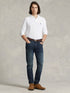 RALPH LAUREN Slim Fit Mesh Long-Sleeve Polo White