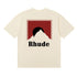 Rhude T-shirt Letter Snow Mountain Sunset Pattern Short Sleeve T-shirt