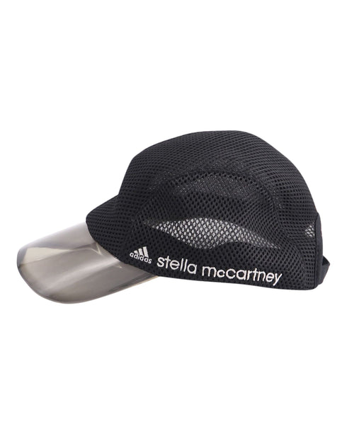 Adidas by Stella McCartney Black Mesh Hat with Transparent Visor in Black Nylon