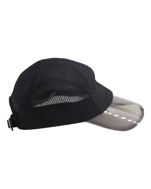 Adidas by Stella McCartney Black Mesh Hat with Transparent Visor in Black Nylon