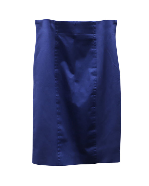 Women's Escada Pencil Skirt in Blue Cupro