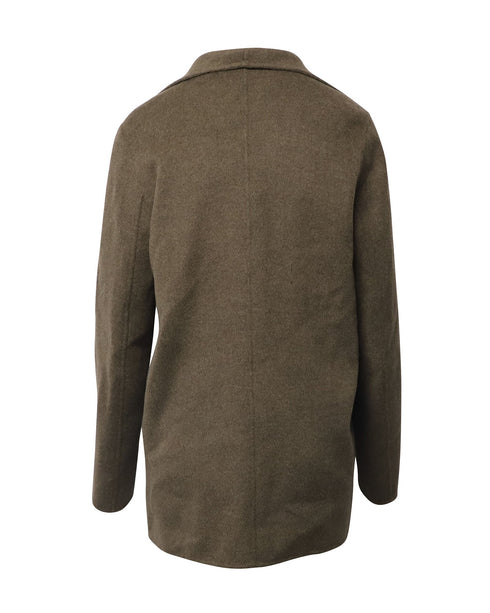 Women's Joseph Jacket with Drape Shawl Collar in Olive Green Wool