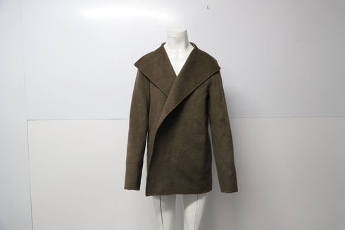 Women's Joseph Jacket with Drape Shawl Collar in Olive Green Wool