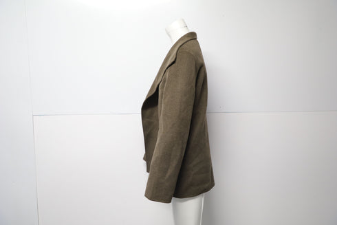 Women's Joseph Jacket with Drape Shawl Collar in Olive Green Wool
