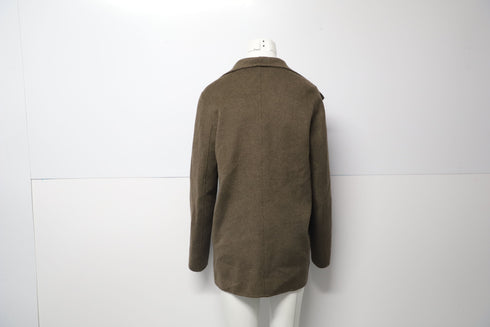 Women's Joseph Jacket with Drape Shawl Collar in Olive Green Wool