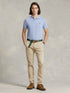 RALPH LAUREN Slim Fit Mesh Polo Shirt Isle Heather