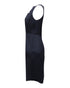 Women's Ulla Johnson Cut-Out Sleeveless Midi Dress in Navy Blue Polyester