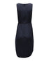 Women's Ulla Johnson Cut-Out Sleeveless Midi Dress in Navy Blue Polyester