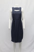 Women's Ulla Johnson Cut-Out Sleeveless Midi Dress in Navy Blue Polyester
