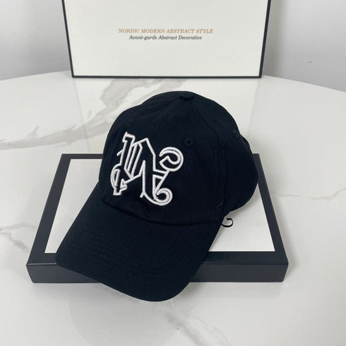 Palm Angels hats flame alphabet palm tree embroidered distressed baseball cap