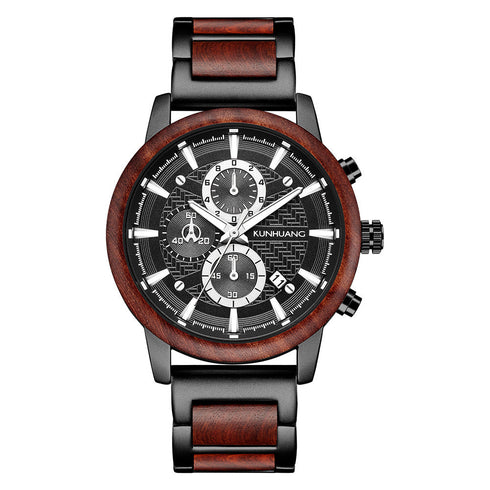 The Voyager Sports Waterproof Wood Grain Men's Watch