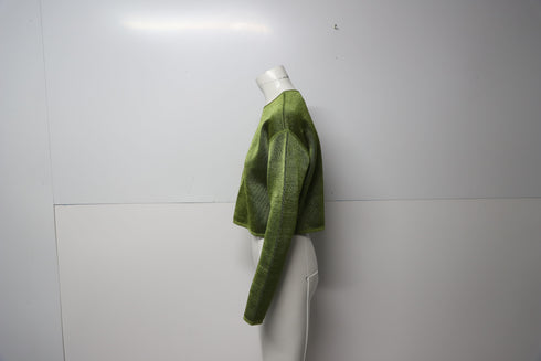 Women's Alexander Wang Cropped Sweater in Green Viscose