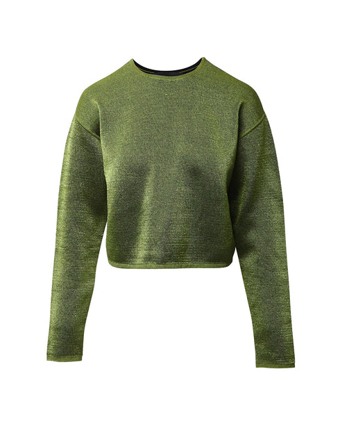 Women's Alexander Wang Cropped Sweater in Green Viscose