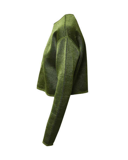 Women's Alexander Wang Cropped Sweater in Green Viscose