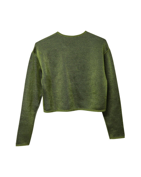 Women's Alexander Wang Cropped Sweater in Green Viscose
