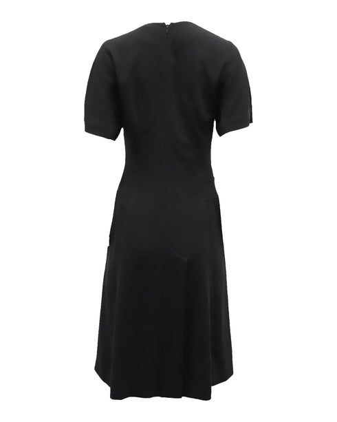 Women's Alexander Wang Pleated Dress in Black Crepe-Satin