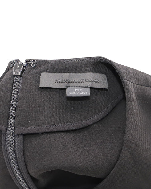 Women's Alexander Wang Pleated Dress in Black Crepe-Satin