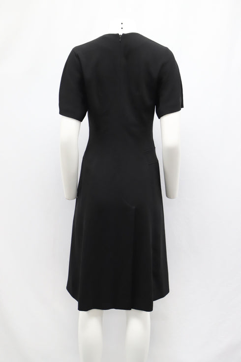 Women's Alexander Wang Pleated Dress in Black Crepe-Satin
