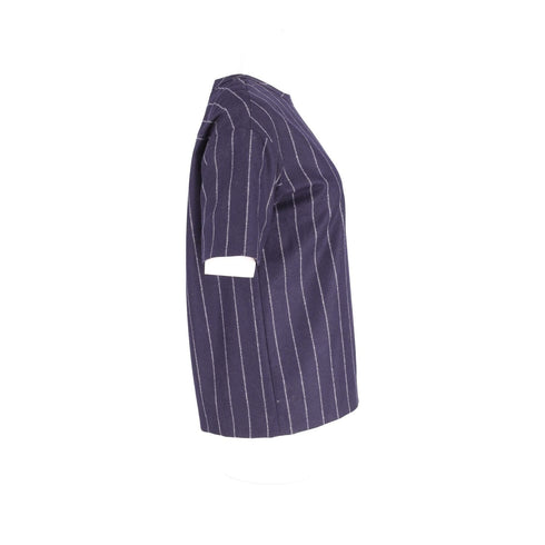 Women's Joseph Caleb Striped Shirt in Navy Blue Wool