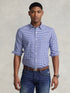 RALPH LAUREN Slim Fit Gingham Oxford Shirt Royal/White