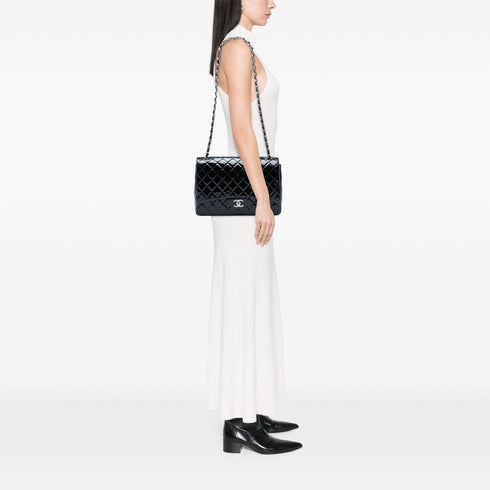 Classic Double Flap Bag Quilted Patent Maxi