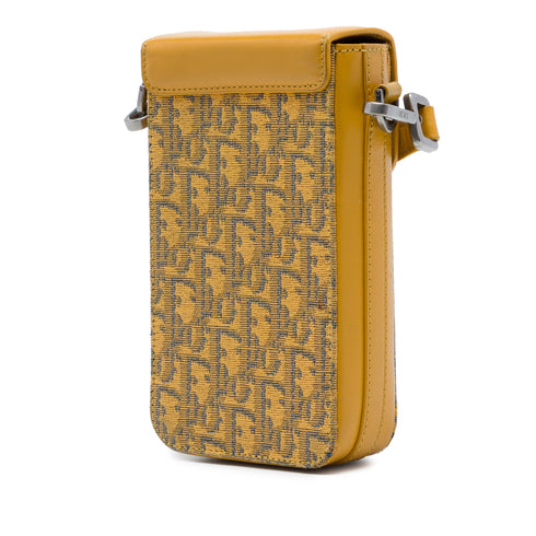 Clasp Lock Messenger Pouch Oblique Canvas and Leather