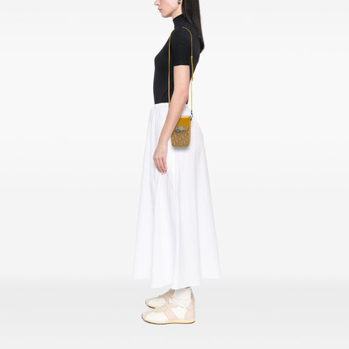Clasp Lock Messenger Pouch Oblique Canvas and Leather