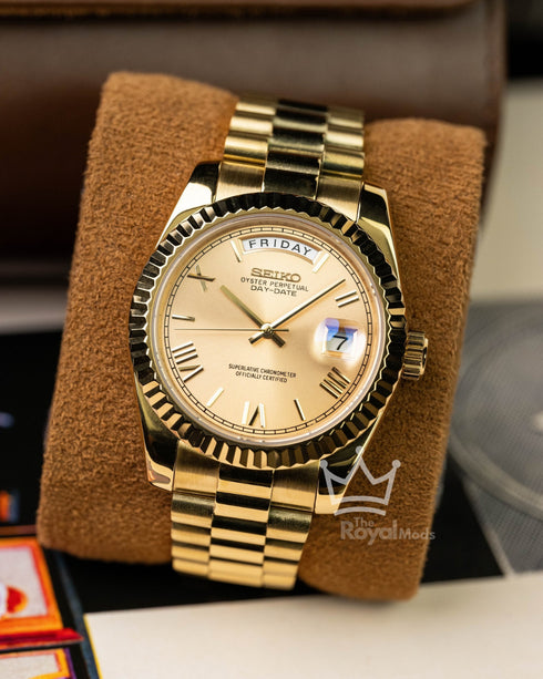 Seiko Mod Day-Date | Gold Champagne