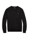 RALPH LAUREN Slim Fit Cotton V-Neck Jumper Polo Black