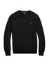 RALPH LAUREN Slim Fit Cotton V-Neck Jumper Polo Black