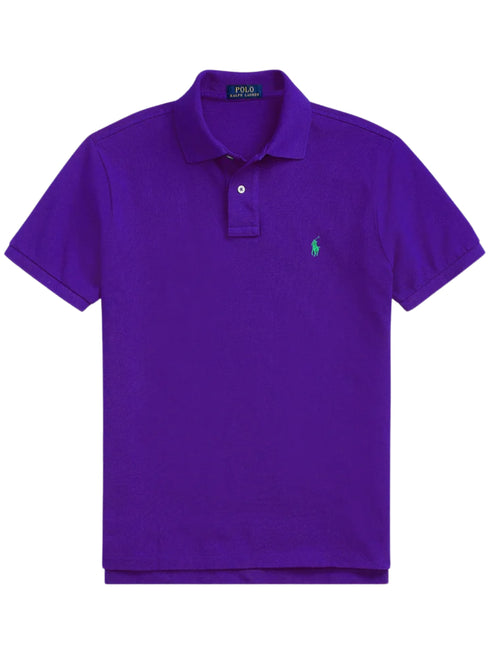 RALPH LAUREN Slim Fit Mesh Polo Shirt Cabana Purple