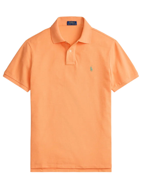 RALPH LAUREN Slim Fit Mesh Polo Shirt Pompano Orange