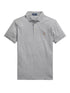 RALPH LAUREN Custom Slim Fit Soft Cotton Polo Shirt Steel Heather