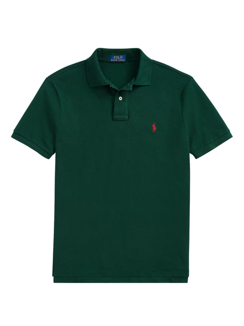 RALPH LAUREN Custom Slim Fit Mesh Polo College Green