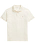RALPH LAUREN Slim Fit Mesh Polo Shirt Natural