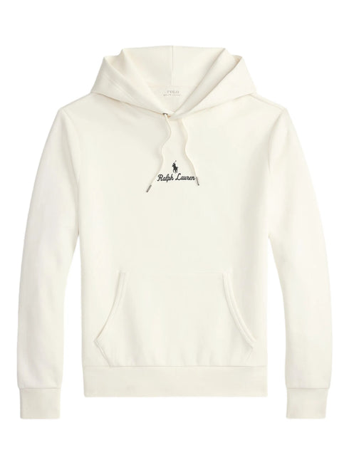 RALPH LAUREN Logo Double-Knit Hoodie White