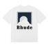 Rhude T-shirts Moonlight Blue Printed Cotton Casual Short Sleeve Men and Women